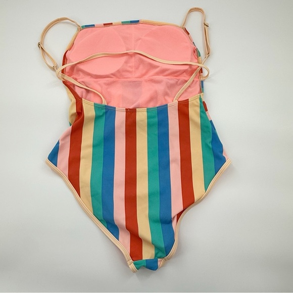 GB Colorful Striped One-Piece Swimsuit SIZE Large - Picture 10 of 16